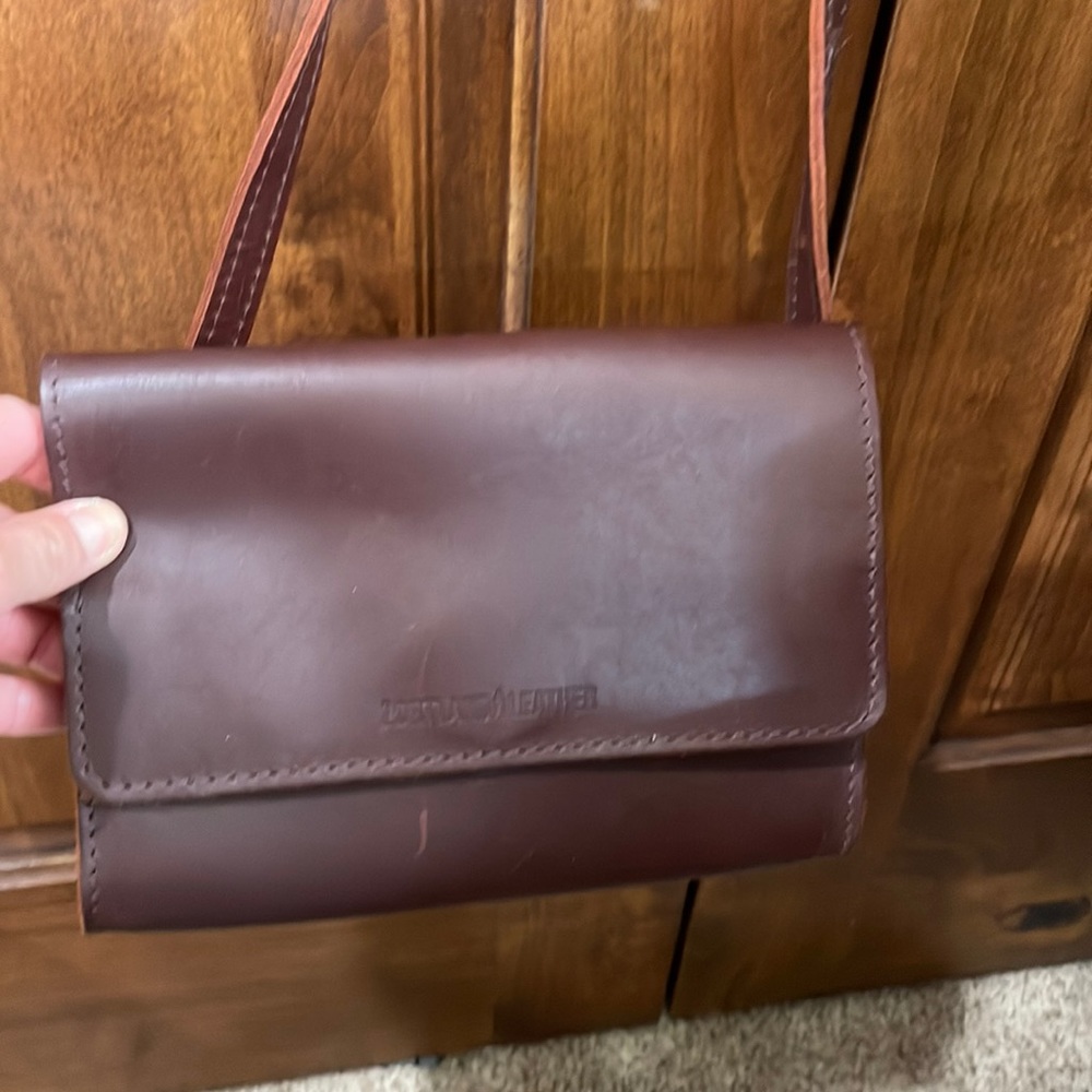 Portland Grizzly Burgundy/brown leather belt bag shoulder/fanny